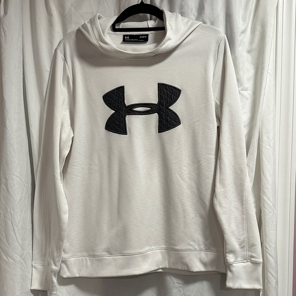 Under Armour Cream Hoodie with Black Emblem - Picture 1 of 6